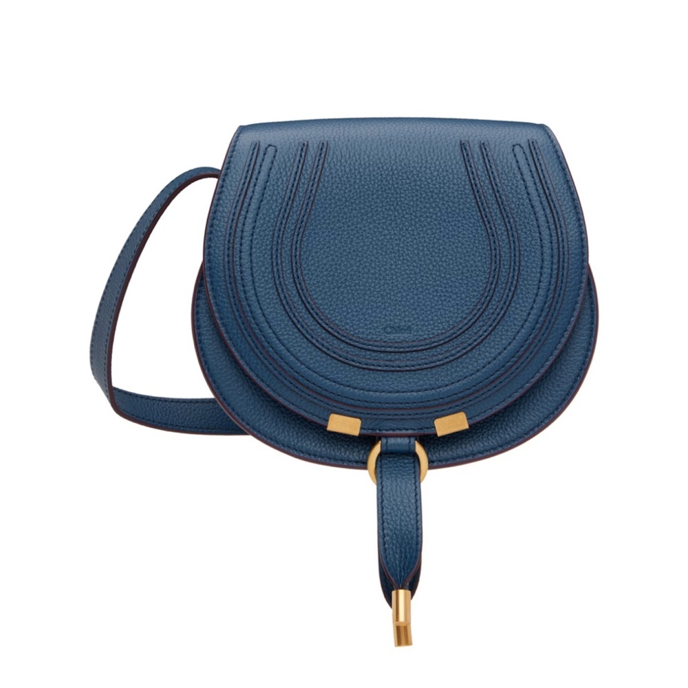 Chloe Navy Small Marcie Saddle Bag